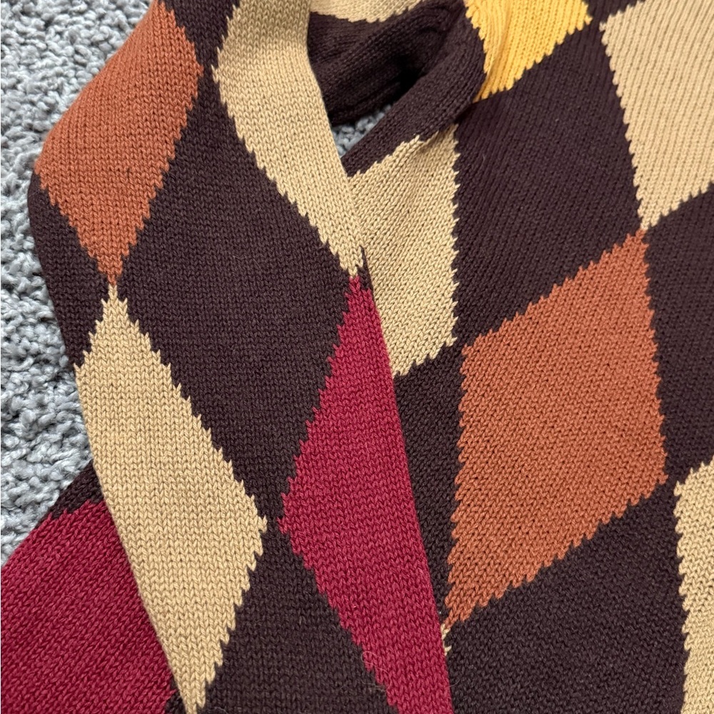 Worthington Vintage Mock neck Argyle Sweater - Picture 2 of 8
